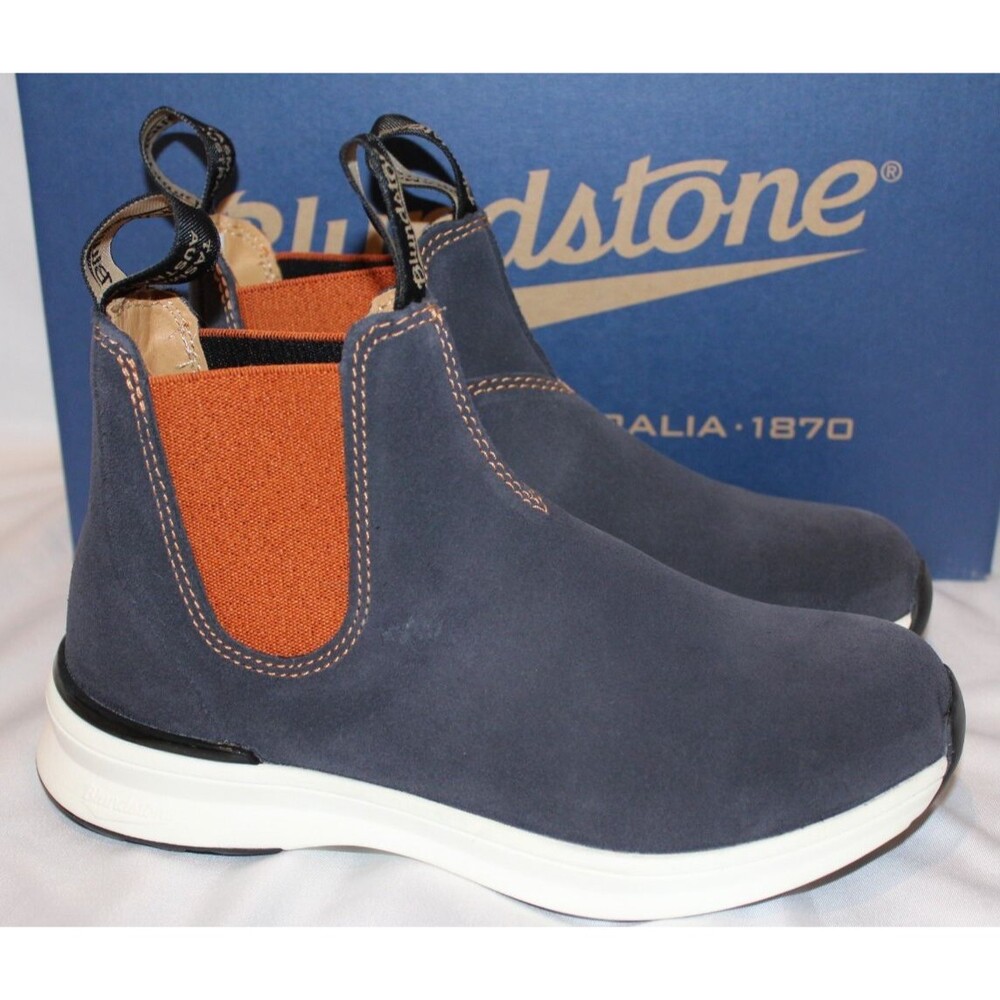 Blundstone Women's 2146 Chelsea Sneaker‎ Boots Suede Navy Blue Orange Sz 7.5 NIB